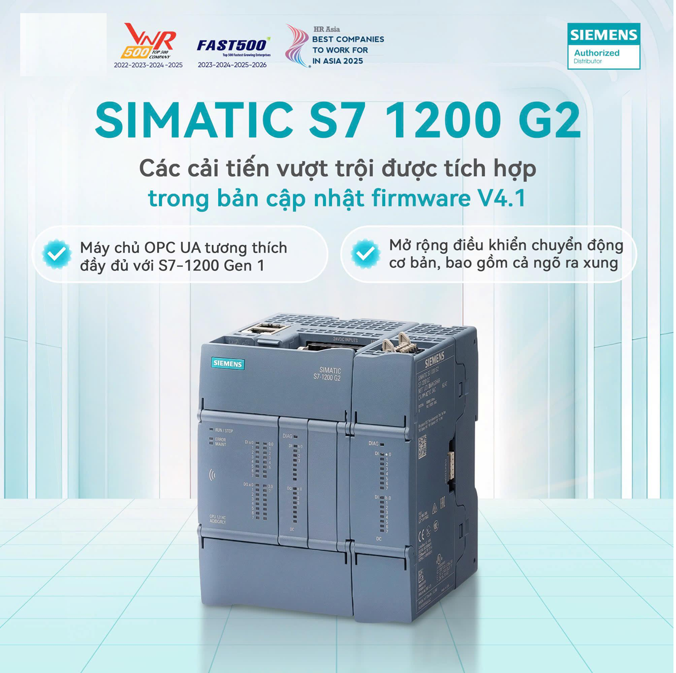 Nâng cao hiệu suất hệ thống với PLC thông minh SIMATIC S7-1200 G2 từ Siemens